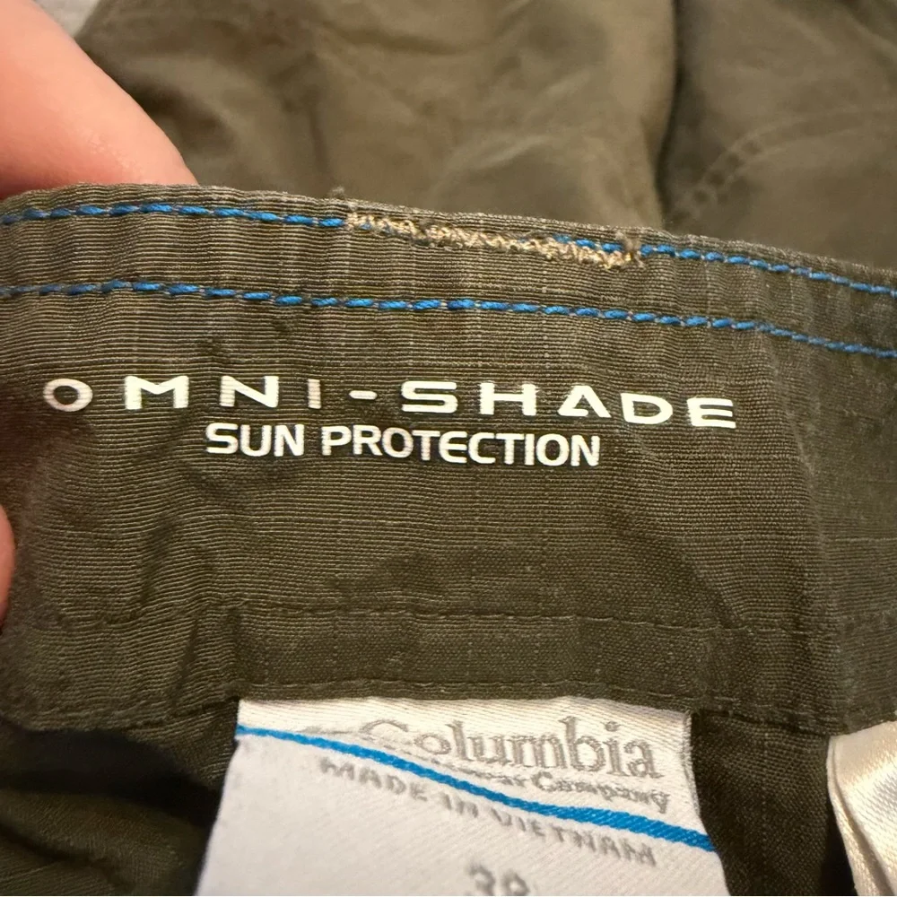 Columbia Omni-Shade Hiking Shorts Men’s 38 Olive Green Outdoor‎ Cargo